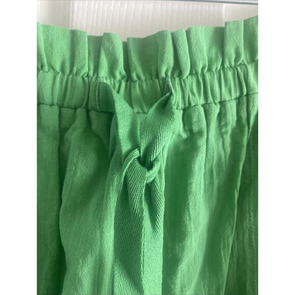 Joie Women's Medium Green Shorts Paperbag Tie Waist Lace Hem - Picture 4 of 7